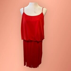 Vintage Ben Jasper Ltd by Karen Tepper Union Made ILGWY Care Wash Red Dress  8